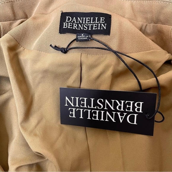 New Danielle Bernstein Tan Notched Lapel Blazer US L - Picture 6 of 7